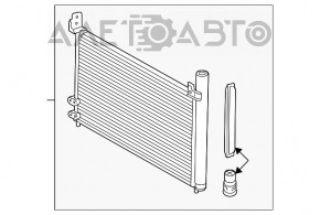 Radiatorul condensatorului de aer condiționat Toyota Prius V 12-17, nou, neoriginal.