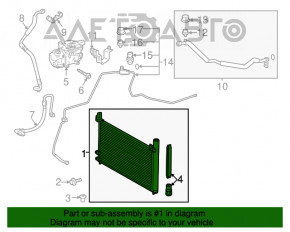 Radiatorul condensatorului de aer condiționat Toyota Prius V 12-17 are celulele blocate.