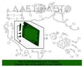 Radiatorul condensatorului de aer condiționat pentru Lexus GX470 03-09.