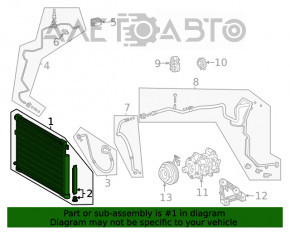 Radiatorul condensatorului de aer condiționat Toyota Highlander 20-22 3.5