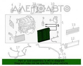 Evaporatorul Toyota Highlander 20-