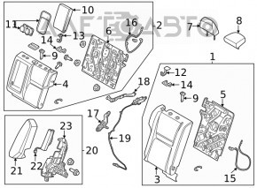 Подушка безопасности airbag сидение задняя правая Nissan Rogue 21-23