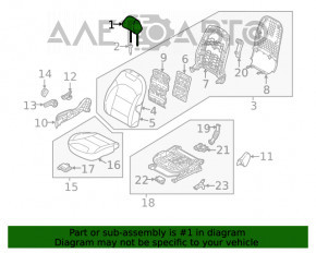 Pernele de cap din față dreapta pentru Kia Niro 17-22 HEV, PHEV, din piele, negru.