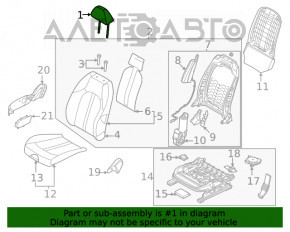 Suportul pentru cap al scaunului din față al Hyundai Sonata 20- piele electrică neagră