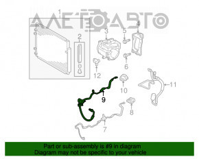 Tubul de aer condiționat compresor-încălzitor Lexus RX400h 06-09 suport ruginit.