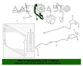 Трубка кондиционера компрессор-печка первая Toyota Highlander 11-13 hybrid