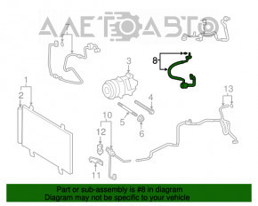 Трубка кондиционера компрессор-печка Lexus LS460 07-12 короткая