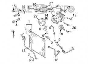 Compresorul de aer condiționat, radiatorul și prima unitate de încălzire pentru Lexus GX470 03-09.