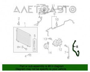 Трубка кондиционера компрессор-печка первая Lexus RX350 10-15