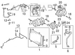 Bobina de aer condiționat, compresor-condensator primar Toyota Highlander 11-13 hibrid