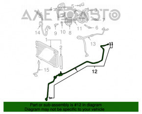 Furtunul de aer condiționat este lung, de fier Lexus RX300 RX330 04-06