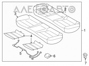 Rândul din spate al scaunelor, al doilea rând Hyundai Elantra AD 17-20, material textil bej