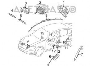 Модуль srs airbag компьютер подушек безопасности Lexus GS450h 06-11