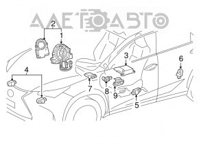 Модуль srs airbag компьютер подушек безопасности Lexus NX200t NX300 NX300h 15-21