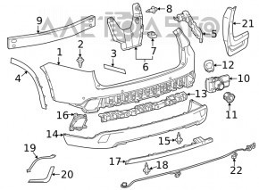 Senzor de parcare pentru bara din spate Toyota Highlander 14-16 cu inel.