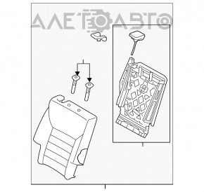 Задний ряд сидений 2 ряд Kia Sorento 16-20 тряпка черн под 3 ряд