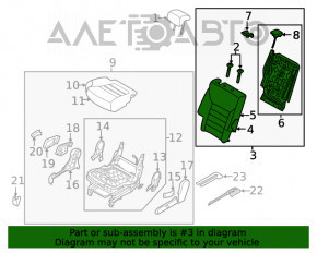 Rândul din spate al scaunelor, al doilea rând Kia Sorento 16-20, material textil negru sub al treilea rând