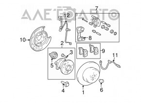 Провод датчика ABS задний левый Lexus RX300 RX330 RX350 RX400h 04-09 FWD тип 2