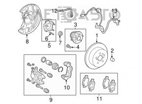 Провод датчика ABS задний правый Toyota Sienna 11-20 FWD