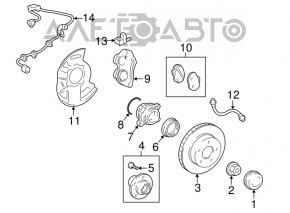 Senzor ABS spate stânga pentru Lexus GX470 03-09, nou, original OEM