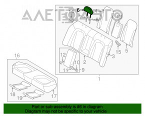 Suport de cap pentru scaunul din spate stânga Kia Optima 11-15, material textil bej, necesită curățare chimică.