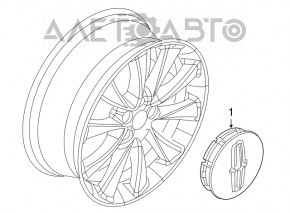 Capacul central al jantei Lincoln MKZ 13-20 cromat, zgârieturi