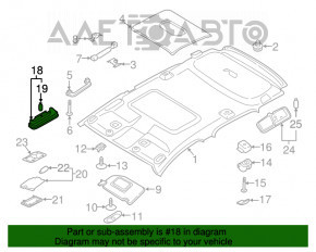 Плафон освещения передний Ford Ecosport 18-22 под люк, серый