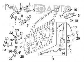 Capacul mânerului exterior stânga față Ford Ecosport 18-22