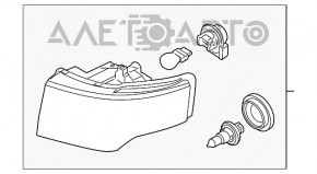 Фара передняя левая голая Ford Flex 09-12 дорест галоген