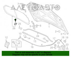 Clipsa de izolare a capotei VW Jetta 11-18 SUA, nouă, originală OEM