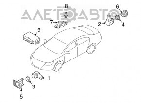 Avertizor sonor pentru asistență la parcare Porsche Cayenne 958 11-17, nou, original OEM