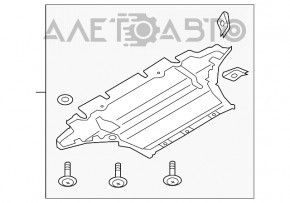 Protecția motorului Audi A4 B8 08-16 este ruptă, crăpată.