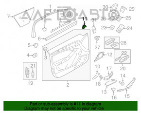 Capacul oglinzii exterioare dreapta din față pentru Audi A4 B8 08-16 cu difuzor Bang and Olufsen