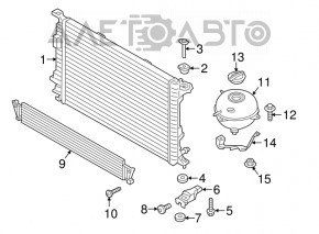 Suport radiator stânga sus Audi Q5 8R 09-17 cauciuc nou OEM original