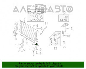 Suport radiator inferior stânga Audi A4 B8 08-16 2.0T cauciuc