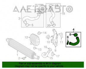 Furtunul intercoolerului stânga jos Audi A4 B8 08-16 2.0T cauciuc