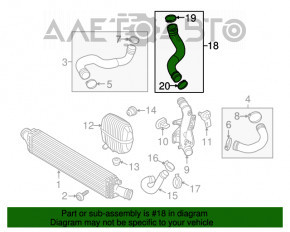 Furtunul intercoolerului stânga sus Audi A4 B8 08-16 2.0T cauciuc