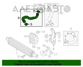 Патрубок интеркулера правый низ Audi A4 B8 08-16 2.0T