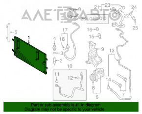 Radiatorul condensatorului de aer condiționat Audi A4 B8 08-12, motor 2.0T.