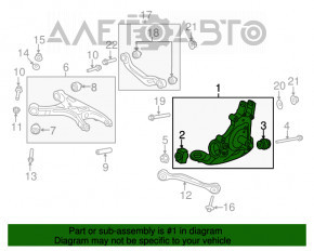 Butucul cu flanșă spate stânga Audi A4 B8 08-16 FWD