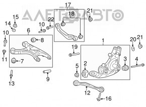 Butucul cu flanșă spate stânga Audi A4 B8 08-16 FWD