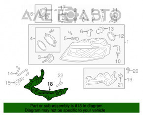 Крепление переднего бампера под фарой внешнее правое Audi A4 B8 08-12 дорест