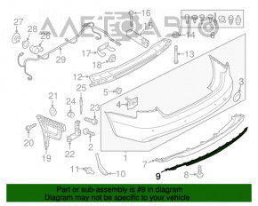 Capacul buzei bara spate Audi A4 B8 13-16 restilizat sedan S-Line