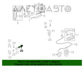 Limitatorul ușii din spate stânga pentru Audi A4 B8 08-16 sedan.