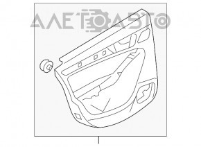 Обшивка двери карточка задняя левая Audi A4 B8 13-16 рест черн, седан без шторки, слом креп