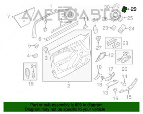 Butonul de deschidere a portbagajului Audi A4 B8 08-16 negru cu crom, cu capac negru.