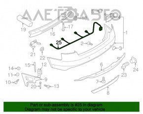 Проводка заднего бампера Audi A4 B8 08-12 дорест под парктроники