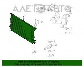 Radiatorul de răcire a apei pentru Audi Q5 8R 13-17 3.0 TFSI.