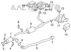 Convertor catalitic dreapta Audi Q5 8R 13-17 3.0 tfsi