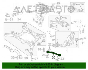 Maneta transversală inferioară spate stânga Audi Q5 8R 09-17 din aluminiu, silentbloc de înlocuire